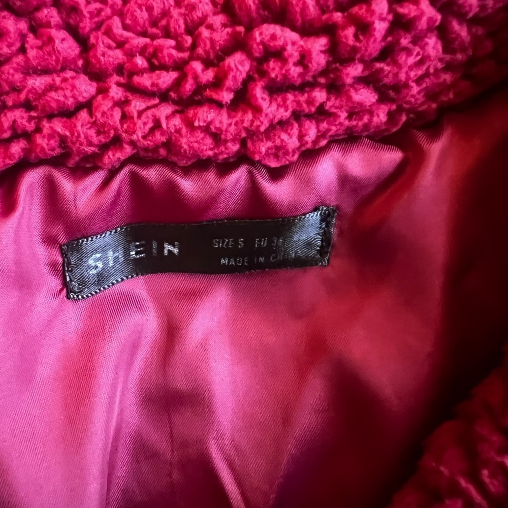 SHEIN Vibrant Red Teddy Jacket - Picture 7 of 7